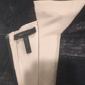 BCBGMAXAZRIA black nude illusion dress